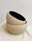 Oat + Black Ceramic Bowl