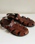 Tobacco Leather Fisherman Sandals | Size 8