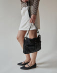Black Leather Utility Bag
