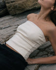 LA RELAXED - Pointelle Tube Top: Creme / S - Hey Jude