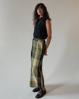 Olive Patchwork Maxi Skirt
