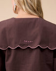TBCo - Cotton Shirt in Brown Scallop: S - Hey Jude