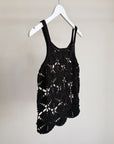 Black Cotton Crochet Top