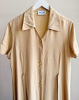 Ecru Silk Button Down Dress