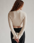 Cream Alpaca + Wool Ruffled Wrap Top