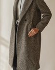 Herringbone Doubled Breast Wool Coat