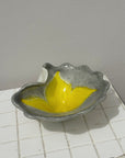 Yellow + Grey Folded Art Glass Bowl - Hey Jude