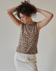 Leopard Silk + Cashmere Knit Top