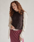 Umber Mohair Knit Vest