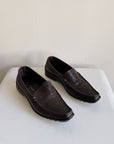 Russet Leather Embossed Loafers | Size 36