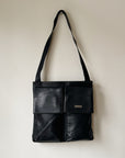 Black Leather Messanger Bag - Hey Jude