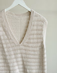 Bone Loose Ribbed Knit Vest