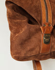 Cognac Suede Leather Sling Backpack - Hey Jude