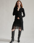 Black Cashmere Zipped Cardigan