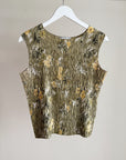 Sage Floral Crinkle Tank