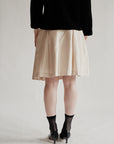Oyster Silk Pleat Skirt