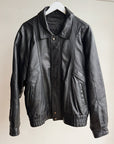 Midnight Leather Bomber Jacket - Hey Jude