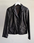 Raven Leather Blazer Jacket - Hey Jude