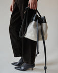Pony Hair Drawstring Bucket Bag