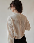 Vanilla Pintuck Silk Blouse