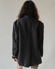 Soft Black Linen Blazer