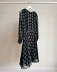 Black Silk Polka Dot Dress