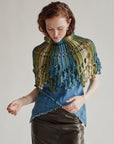 Blue Green Tonal Knit Caplet