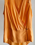 Tangerine Silk Wrap Top - Hey Jude