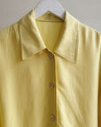 Lemon Yellow Silk Button-Up Jacket