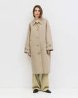 Mod Ref | Serena Pointed Collar Trench in Beige