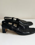Black Leather Slingback Sandals | Size 8.5