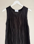Onyx Silk + Linen Textured Dress