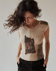 Leopard Motif Pleat Tank