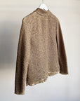Taupe Crinkle Flower Long Sleeve