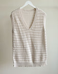 Bone Loose Ribbed Knit Vest