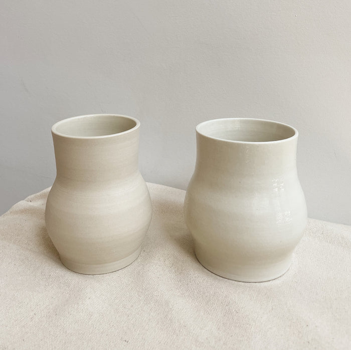 Medium Cream Ceramic Vase