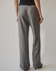 Grey Herringbone Wool Trousers
