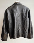 Coffee Leather Zipped Bomber