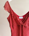Paprika Floral Bias Cut Silk Dress
