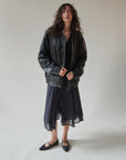 Obsidian Leather Bomber Jacket