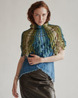 Blue Green Tonal Knit Caplet
