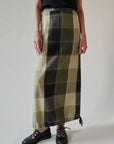 Olive Patchwork Maxi Skirt