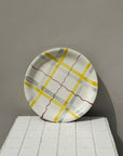Plaid Brushstroke Ceramic Plate - Hey Jude