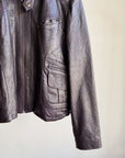 Eggplant Leather Utility Jacket