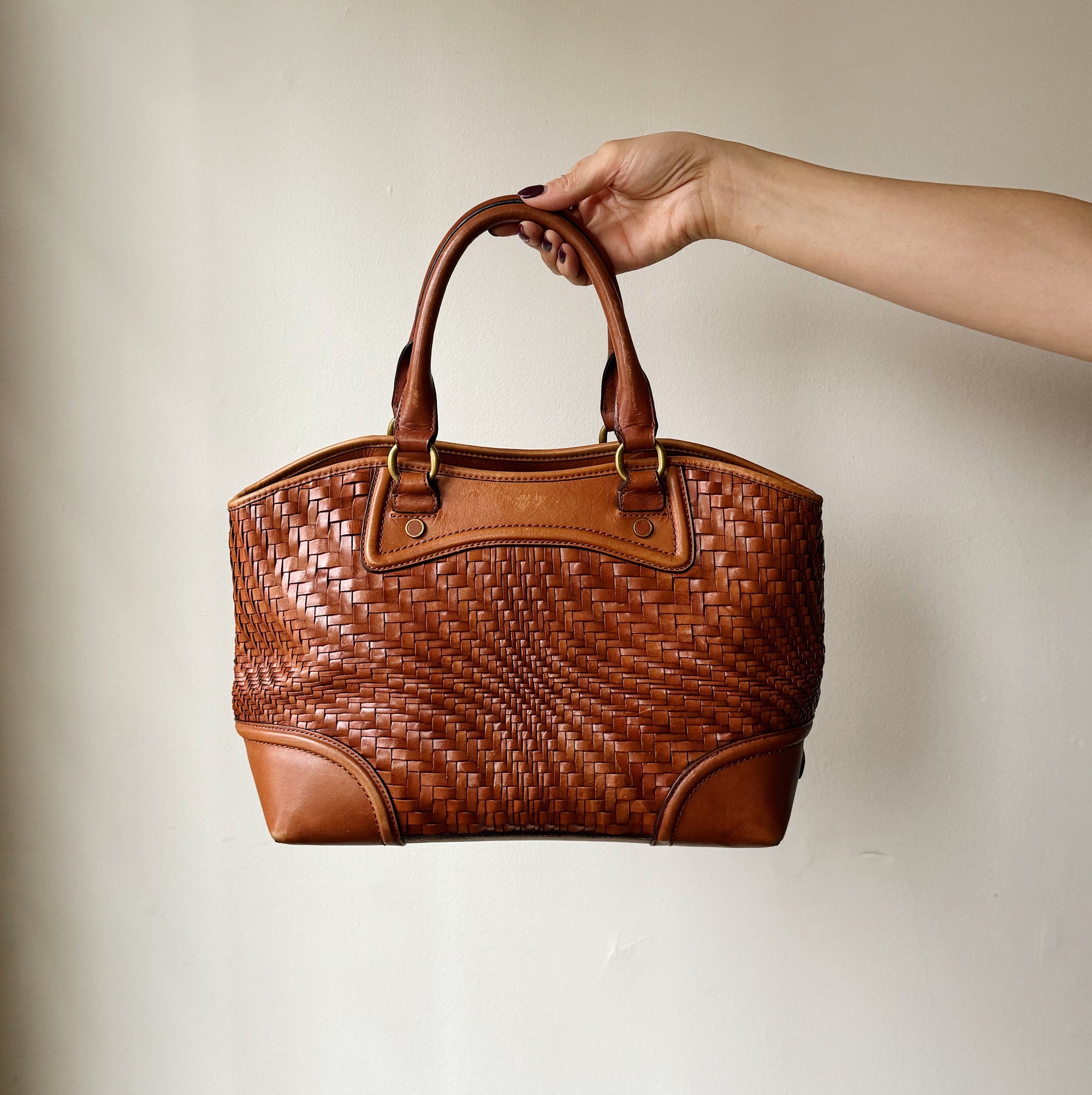 Auburn Woven Leather Carry All Bag