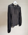 Onyx Sheer Pleated Silk Blouse - Hey Jude