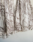 Cream Abstract Layered Silk Flutter Skirt