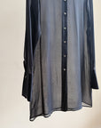 DKNY Navy Sheer Silk Polka Dot Blouse - Hey Jude