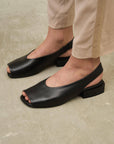 Lonza | Gloss Block Sandal in Black - Hey Jude