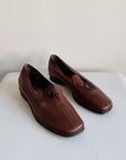 Teak Leather Tassel Loafers | Size 6